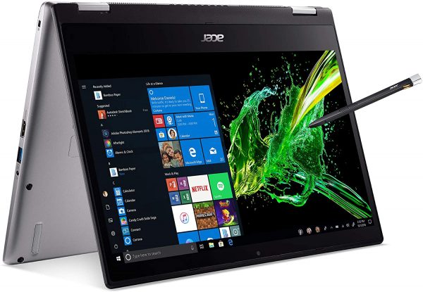 Acer Spin 3 Convertible Laptop, 14 inches Full HD IPS Touch, 8th Gen Intel Core i7-8565U, 16GB DDR4, 512GB PCIe NVMe SSD, Backlit KB, Fingerprint Reader, Rechargeable Active Stylus, SP314-53N-77AJ (Personal Computers) 1