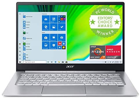 Acer Swift 3 Thin & Light Laptop, 14" Full HD IPS, AMD Ryzen 7 4700U Octa-Core with Radeon Graphics, 8GB LPDDR4, 512GB NVMe SSD, Wi-Fi 6, Backlit KB, Fingerprint Reader, Alexa Built-in, SF314-42-R9YN 1