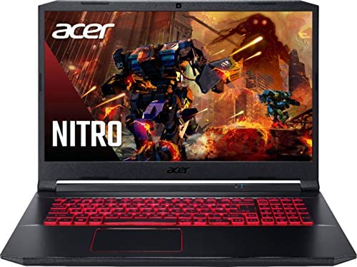 Acer Nitro 5 17.3" FHD Gaming Laptop Intel Core i5-10300H, NVIDIA GeForce GTX 1650 Ti,8GB DDR4 RAM, 512GB PCIE SSD, Backlit Keyboard, Woov Laptop Bag, Windows 10 Home Obsidian Black 2
