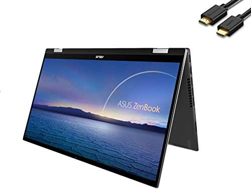 2021 ASUS Zenbook Flip 15.6" FHD (1920x1080) Touch 2-in-1 Business Laptop (Intel 11th Gen 4-Core i7-1165G7, 16GB RAM, 1TB SSD, GTX1650 MaxQ 4GB) Backlit, 2xThunderbolt 4, Windows 10 + IST HDMI Cable 1
