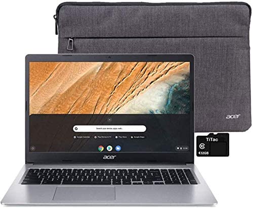 2021 Acer Chromebook 315 Laptop Computer 15.6” HD Display Intel Celeron N4000 Processor(Up to 2.6GHz) 4GB RAM 32GB eMMC Webcam BT USB Type C Chrome OS + TiTac Accessory 1
