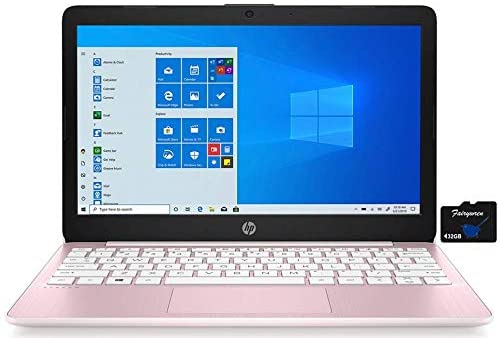 2021 HP Stream 11.6-inch HD Laptop PC, Intel Celeron N4020, 4 GB RAM, 64 GB eMMC, WiFi 5, Webcam, HDMI, Windows 10 S with Office 365 Personal for 1 Year + Fairywren Card (Rose Pink) 1