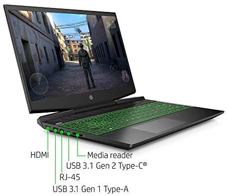 HP Pavilion Gaming 15-Inch Micro-Edge Laptop, Intel Core i5-9300H Processor, NVIDIA GeForce GTX 1650 (4 GB), 8 GB SDRAM, 256 GB SSD, Windows 10 Home (Shadow Black/Acid Green) 7