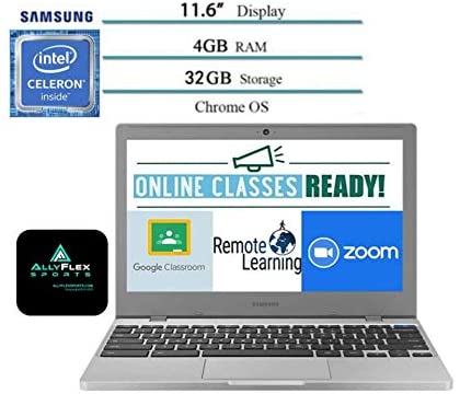 2020 Newest Samsung Chromebook 4 11.6” Laptop Computer for Business Student, Intel Celeron N4000, 4GB RAM, 32GB Storage, up to 12.5 Hrs Battery Life, USB Type-C WiFi, Chrome OS, AllyFlex MousPad 3