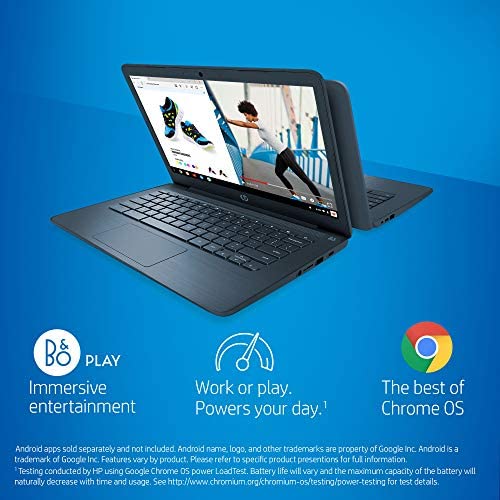 HP Chromebook 14-inch Laptop with 180-Degree -Hinge, Touchscreen Display, AMD Dual-Core A4-9120 Processor, 4 GB SDRAM, 32 GB eMMC Storage, Chrome OS (14-db0090nr, Ink Blue) 2