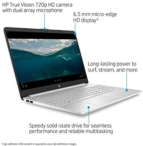 2021 Newest HP 15.6” HD Screen Laptop, 10th Generation Intel Core i3-1005G1 Dual-Core Processor, 8 GB DDR4 RAM, 256 GB PCIe NVMe M.2 SSD, Intel UHD Graphics, Wi-Fi, Webcam, Windows 10 Home in S Mode 2