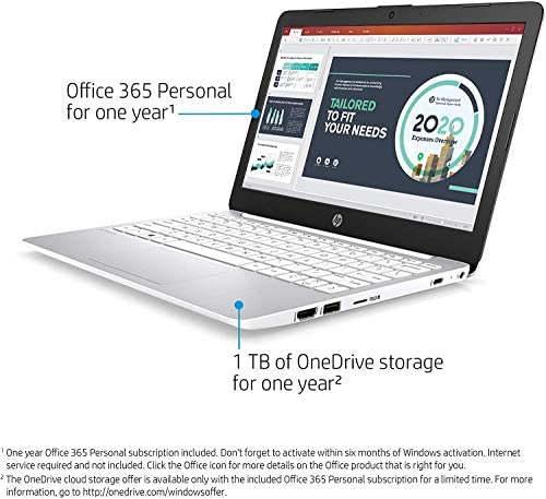 2021 HP 11.6" HD Laptop for Student and Home use, Intel Celeron N4000, 4GB Memory, 32GB Storage, Webcam, WiFi, 1 Year Office 365, HDMI, (Google Classroom or Zoom Compatible) w/ GM Accessories 3