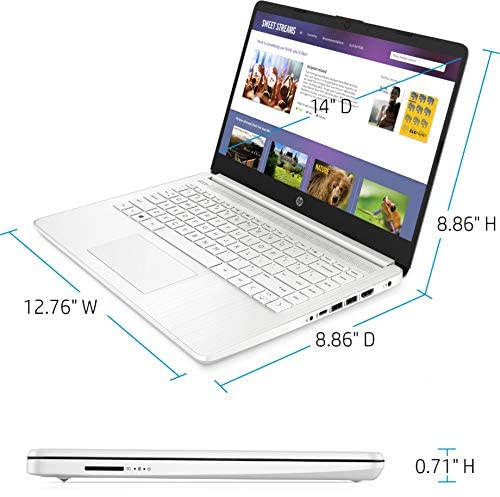 2021 HP 14" HD Slim and Light Laptop, Intel Celeron N4020 Processor, 4GB RAM, 64GB eMMC, Webcam, HDMI, Windows 10 S, 1 Year Microsoft 365 /IFT Accessories (Google Classroom or Zoom Compatible) White 6
