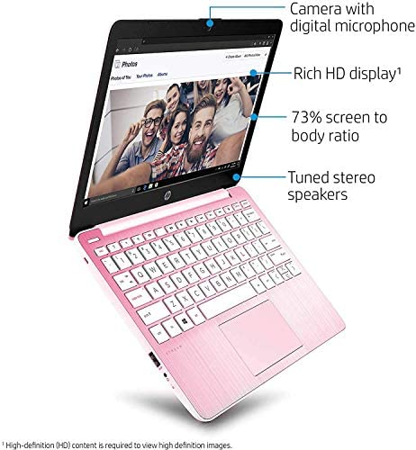 2020 HP Stream 11.6 inch Laptop Computer Intel Celeron N4020 Upto 2.8 GHz, 4GB RAM, 32GB eMMC Storage, Windows 10 Home, 13Hr Battery Life, (Rose Pink) (Renewed) 5