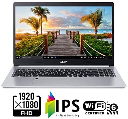 Acer Aspire 5 Slim Laptop, 15.6" Full HD IPS Display, 10th Gen Intel Core i5-10210U, 8GB DDR4, 256GB PCIe NVMe SSD, Intel Wi-Fi 6 AX201 802.11ax, Fingerprint Reader, Backlit KB, A515-54-59W2, Silver 3