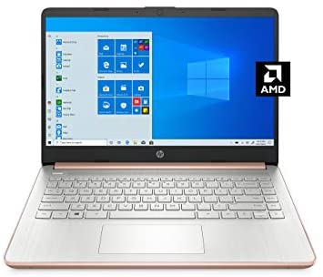 HP - 14-fq0030nr 14 Laptop, AMD 3020e, 4 GB RAM, 64 GB eMMC Storage, 14-inch HD Display, Windows 10 Home in S Mode, Long Battery Life, Microsoft 365, (14-fq0030nr, 2020) Pale Rose Gold 1