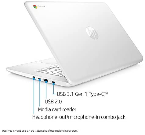 HP Chromebook 14-Inch Laptop computer with 180-Diploma Hinge, Full HD Display, AMD Twin-Core A4-9120 Processor, 4 GB SDRAM, 32 GB eMMC Storage, Chrome OS (14-db0050nr, Snow White) 4