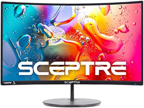 Sceptre Curved 27" 75Hz LED Monitor HDMI VGA Build-In Speakers, EDGE-LESS Metal Black 2019 (C275W-1920RN) 2