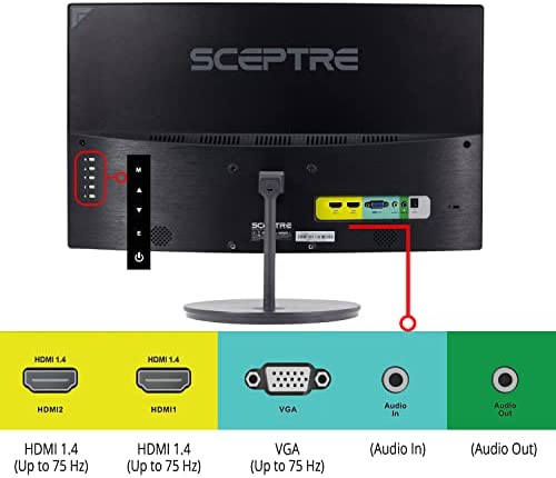 Sceptre Curved 27" 75Hz LED Monitor HDMI VGA Build-In Speakers, EDGE-LESS Metal Black 2019 (C275W-1920RN) 6