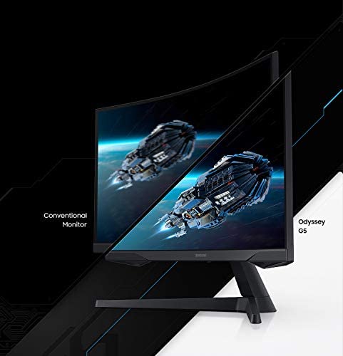 SAMSUNG Odyssey G5 Series 27-Inch WQHD (2560x1440) Gaming Monitor, 144Hz, Curved, 1ms, HDMI, Display Port, FreeSync Premium (LC27G55TQWNXZA) 9