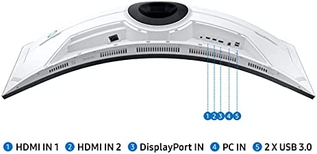 SAMSUNG 49" Odyssey Neo G9 G95NA Gaming Monitor, 4K UHD Mini LED Display, Curved Screen, 240Hz, 1ms, G-Sync and FreeSync Premium Pro, LS49AG952NNXZA, White & Black 3
