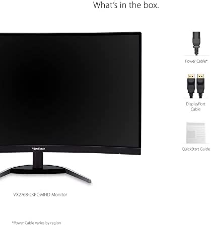 ViewSonic OMNI VX2768-2KPC-MHD 27 Inch Curved 1440p 1ms 144Hz Gaming Monitor with FreeSync Premium, Eye Care, HDMI and Display Port 6