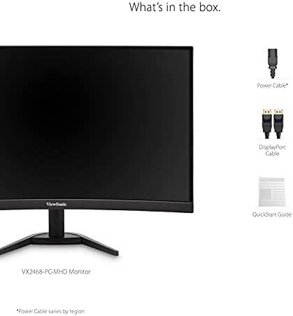 ViewSonic OMNI VX2468-PC-MHD 24 Inch Curved 1080p 1ms 165Hz Gaming Monitor with FreeSync Premium, Eye Care, HDMI and Display Port 7