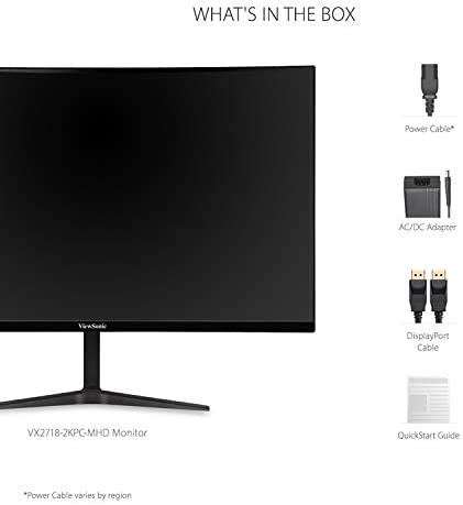 ViewSonic OMNI VX2718-2KPC-MHD 27 Inch Curved 1440p 1ms 165Hz Gaming Monitor with Adaptive Sync, Eye Care, HDMI and Display Port 7