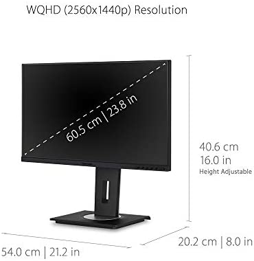 ViewSonic VG2455-2K 24 Inch IPS 1440p Monitor with USB 3.1 Type C HDMI DisplayPort and 40 Degree Tilt Ergonomics for Home and Office,Black 5