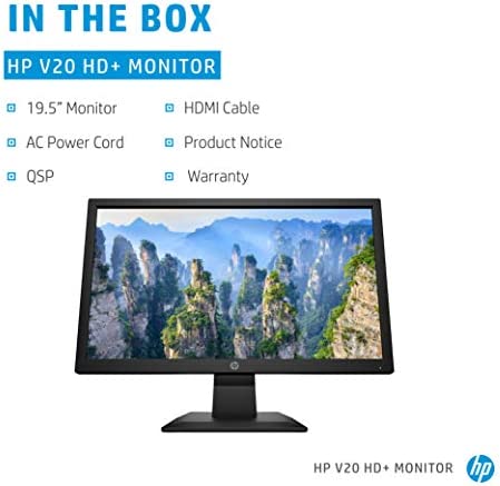 HP V20 HD+ Monitor | 19.5-inch Diagonal HD+ Computer Monitor with TN Panel and Blue Light Settings | HP Monitor with Tiltable Screen HDMI and VGA Port | (1H848AA#ABA), Black 5