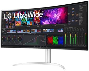 LG 40WP95C-W 40” UltraWide Curved WUHD (5120 x 2160) 5K2K Nano IPS Display, DCI-P3 98% (Typ.) with HDR10, Thunderbolt 4 with 96W PD, 3-Side Virtually Borderless Design Tilt/Height/Swivel Stand 7