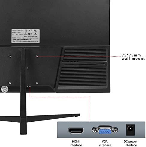 PC Monitor, 21.5-Inch Full HD Monitor 1920 x 1080P IPS Computer Screen, Frameless, 75Hz, 5ms, VGA & HDMI Ports, Gaming Monitor for Laptop/Xbox/PS3/PS4, ZFTVNIE 3