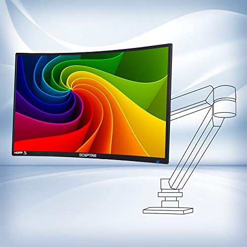 Sceptre Curved 24" 75Hz Professional LED Monitor 1080p 98% sRGB HDMI VGA Build-in Speakers, Machine Black 2021 6