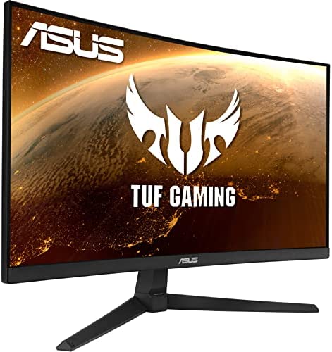 ASUS TUF Gaming 23.8” 1080P Curved Gaming Monitor (VG24VQ1B) - Full HD, 165Hz (Supports 144Hz), 1ms, Extreme Low Motion Blur, Speakers, Adaptive-sync/FreeSync Premium, Eye Care, DisplayPort, HDMI 3