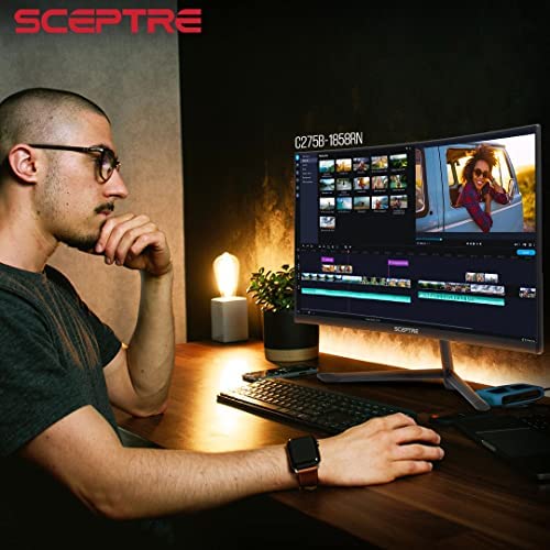 Sceptre Curved 27" Gaming Monitor up to 165Hz DisplayPort 144Hz HDMI Edge-Less AMD FreeSync Premium, Build-in Speakers Machine Black 2021 (C275B-1858RN) 5