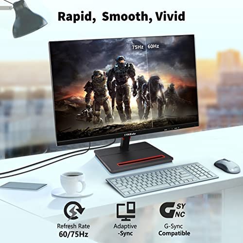 FYHXele FY24C Computer Monitor 24 Inch 75Hz, IPS 1920x1080P, Eye Care, USB Type-C, 2xHDMI, 3.5mm AUX, 100% sRGB, VESA 75x75mm, Built-in Speakers Desktop PC Monitor 24 Inch for Business,Office, Black 6
