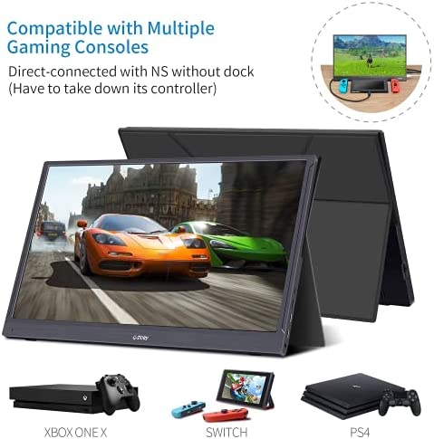 G-STORY 15.6" 165Hz Portable Monitor, 1080P FHD 144Hz 1ms Gaming Monitor IPS Screen Portable Monitor External Secondary Display with Type-C/HDMI/DP Input for PC Phone Laptop Nintendo Xbox PS5 PS4 4