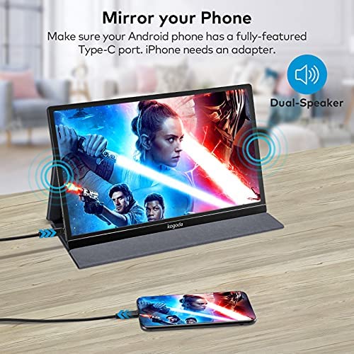 Portable Monitor for Laptop,Kogoda 13.3 Inch External Monitor,IPS Full HD 1080P (High Color Gamut),Eye Care USB C Monitor,Mini HDMI or Type-C Connectivity,for PC/Smartphone/Camera/PS4/Xbox/Switch 5
