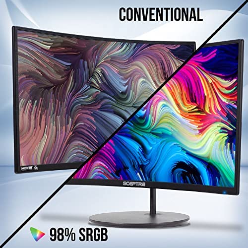 Sceptre Curved 27" 75Hz LED Monitor HDMI VGA Build-In Speakers, EDGE-LESS Metal Black 2019 (C275W-1920RN) 7