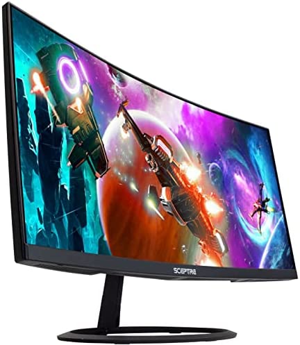 Sceptre Curved 30" 21:9 Gaming LED Monitor 2560x1080p UltraWide Ultra Slim HDMI DisplayPort Up to 85Hz MPRT 1ms FPS-RTS Build-in Speakers, Machine Blue (C305W-2560UN) 7