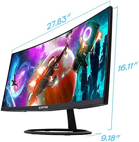 Sceptre Curved 30" 21:9 Gaming LED Monitor 2560x1080p UltraWide Ultra Slim HDMI DisplayPort Up to 85Hz MPRT 1ms FPS-RTS Build-in Speakers, Machine Blue (C305W-2560UN) 4