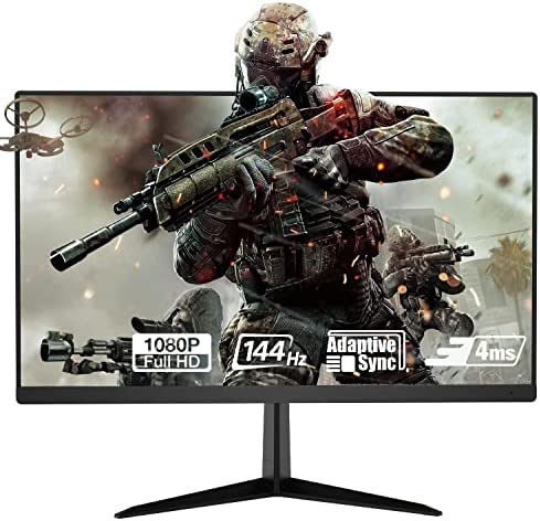 Fiodio 22” 144Hz 1920 x 1080p Full HD Flat Computer Monitor with HDMI Display Ports, Adjustable Tilt, Free-Tearing Eye Care Monitor for Home Office and Gaming (DP Cable Included), Black (C2B2G) 1