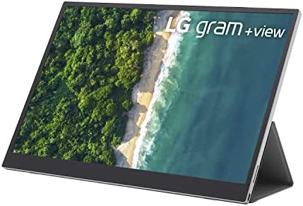 LG Gram +View 16 Inch Portable WQXGA (2560 x 1600) IPS Monitor, 16:10 Aspect Ratio, DCI-P3 99% Color, USB-C Connectivity, Landscape & Portrait Orientation, with Folio Cover/Stand (16MQ70.ADSU1) 1