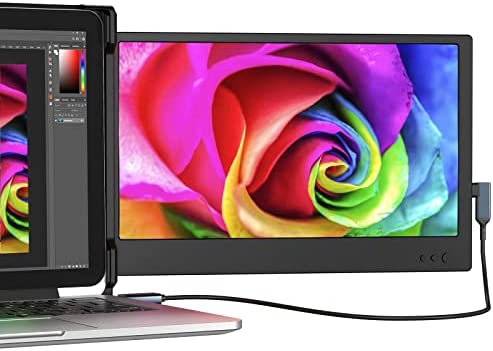OFIYAA New 12" Portable Monitor for Laptop, Full HD IPS 1080P Display Laptop Screen Extender, Dual Laptop Monitor Screen, USB A/Type-C/HDMI Monitor for 13"-16" Laptops/PS5/Switch (Dual Monitor) 1