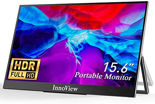 Portable Monitor, Ultra Slim Portable Monitor for Laptop HDMI USB C, InnoView 15.6” FHD 1080P HDR IPS Screen 178°Full View, for MacBook/iPhone/Android Xbox Switch PS5 Raspberry Pi 1