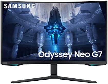 SAMSUNG 32" Odyssey Neo G7 4K UHD 165Hz 1ms G-Sync 1000R Curved Gaming Monitor, Quantum HDR2000, AMD FreeSync Premium Pro, Ultrawide Game View, DisplayPort, HDMI, Height Adjustable Stand, Black, 2022 1