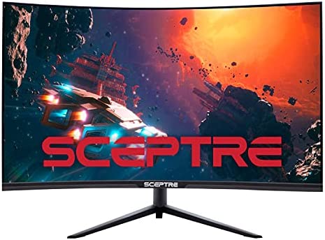 Sceptre 32" Curved 2K Gaming Monitor QHD 2560 x 1440 up to 165Hz 144Hz 1ms HDR400 400 Lux AMD FreeSync Premium, Height Adjustable DisplayPort HDMI Build-in Speakers Black 2021 (C325B-QWD168) 1