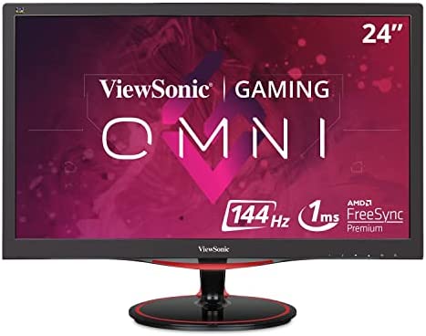 ViewSonic OMNI VX2458-MHD 24 Inch 1080p 1ms 144Hz Gaming Monitor with FreeSync Premium, Flicker Free and Blue Light Filter, HDMI and DisplayPort 1