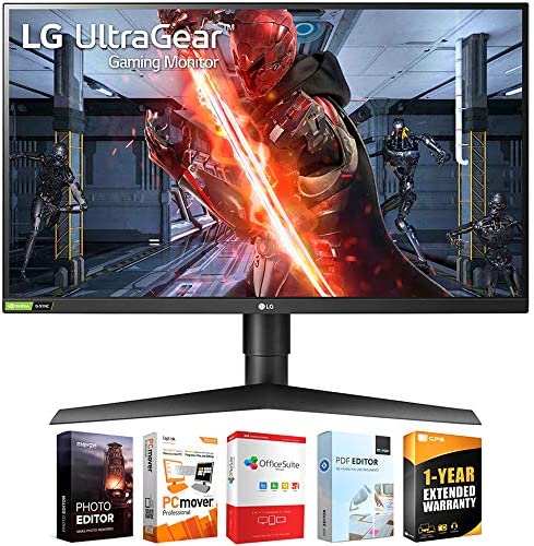 LG 27GN750-B 27 inch Ultragear FHD IPS 1ms 240Hz HDR 10 Gaming Monitor Bundle with 1 YR CPS Enhanced Protection Pack and Elite Suite 18 Standard Editing Software Bundle 1