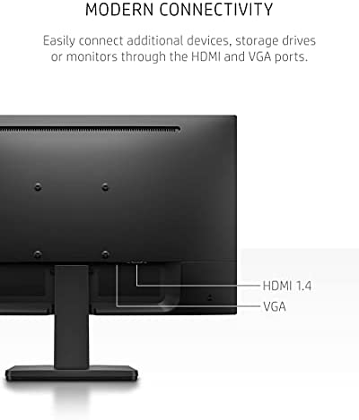 HP V222vb FHD Monitor, 1080p VA Display, 75Hz, 21.5'' Computer Screen, TUV Certified Low Blue Light Mode, Ergonomic Tilt, HDMI&VGA Ports, VESA Mounting (2021) (Renewed), Black 5