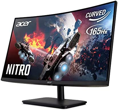 Acer Nitro Sbiipx 27" 1500R Curved FHD Gaming Monitor, Zero-Frame, 165Hz Refresh Rate, 5 ms Response Time, AMD Radeon FreeSync, Display Port & 2 HDMI Ports, Black 2