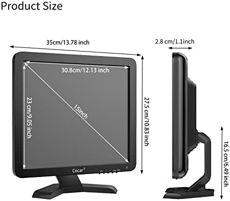 15" Touchscreen Monitor, LED TFT Touch Screen Display LED Monitor 1024x768 Resolution VGA for PC/POS Cashier Retail Restaurant Bar Coffee Store Menu Order Point of Sale 5