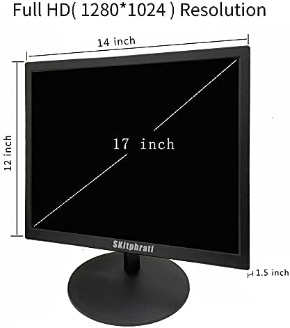 SKitphrati 17" HDMI Monitor Square Monitor PC Monitor LED Monitor 1280 X 1024 with 45% sRGB Color Correction and 4:3 Aspect Ratio, 60 Hz, 5Ms, VESA Mountable, VGA, HDMI, TN Panel 5