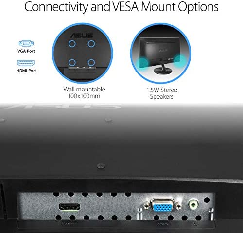Asus VP228HE 21.5” Full HD 1920x1080 1ms HDMI VGA Eye Care Monitor,Blacklight 5