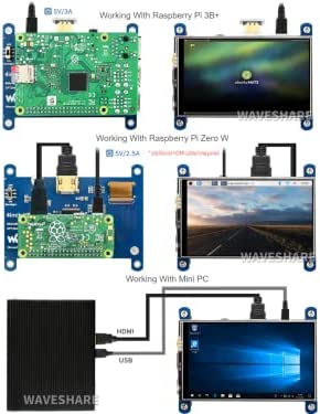 4 inch HDMI LCD IPS Display 800x480 Resolution Resistive Touch Screen HDMI Interface for Raspberry Pi 4 B/3 B/3 B+/2 B/B+/B Zero W 4